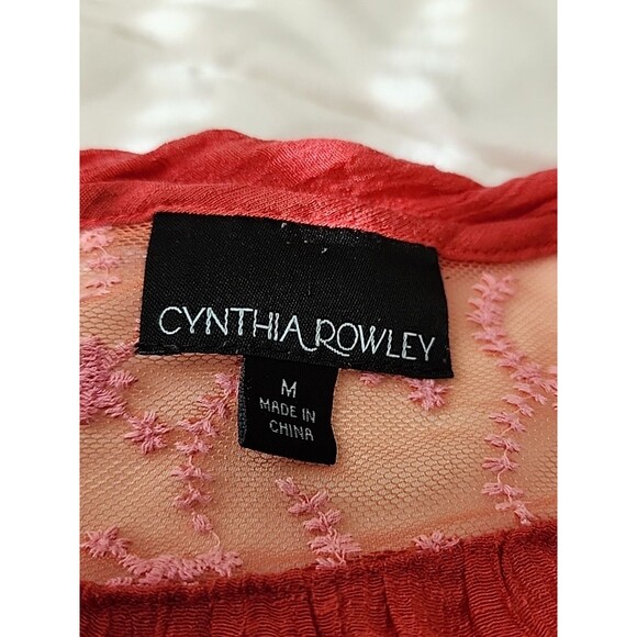 Cynthia Rowley Medium Blouse Boho Vintage Style Romantic Cottagecore Flowy Retro - Picture 4 of 9